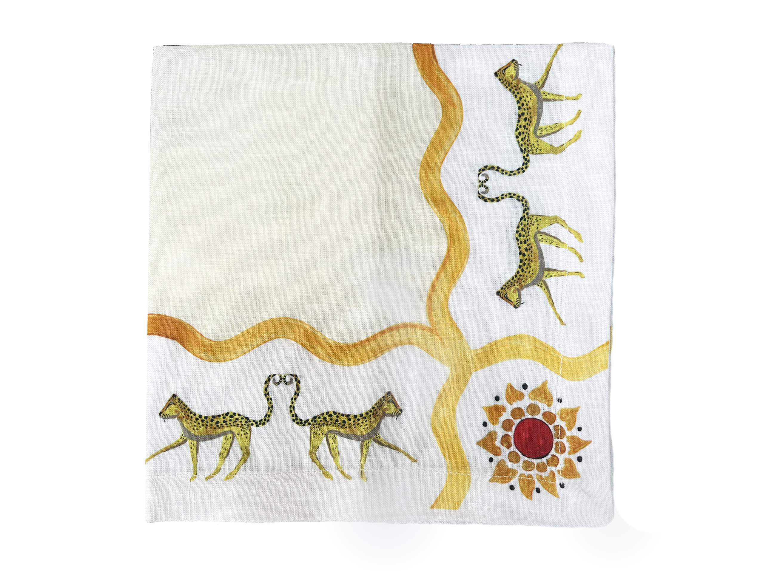 Floral Leopard Linen Napkin