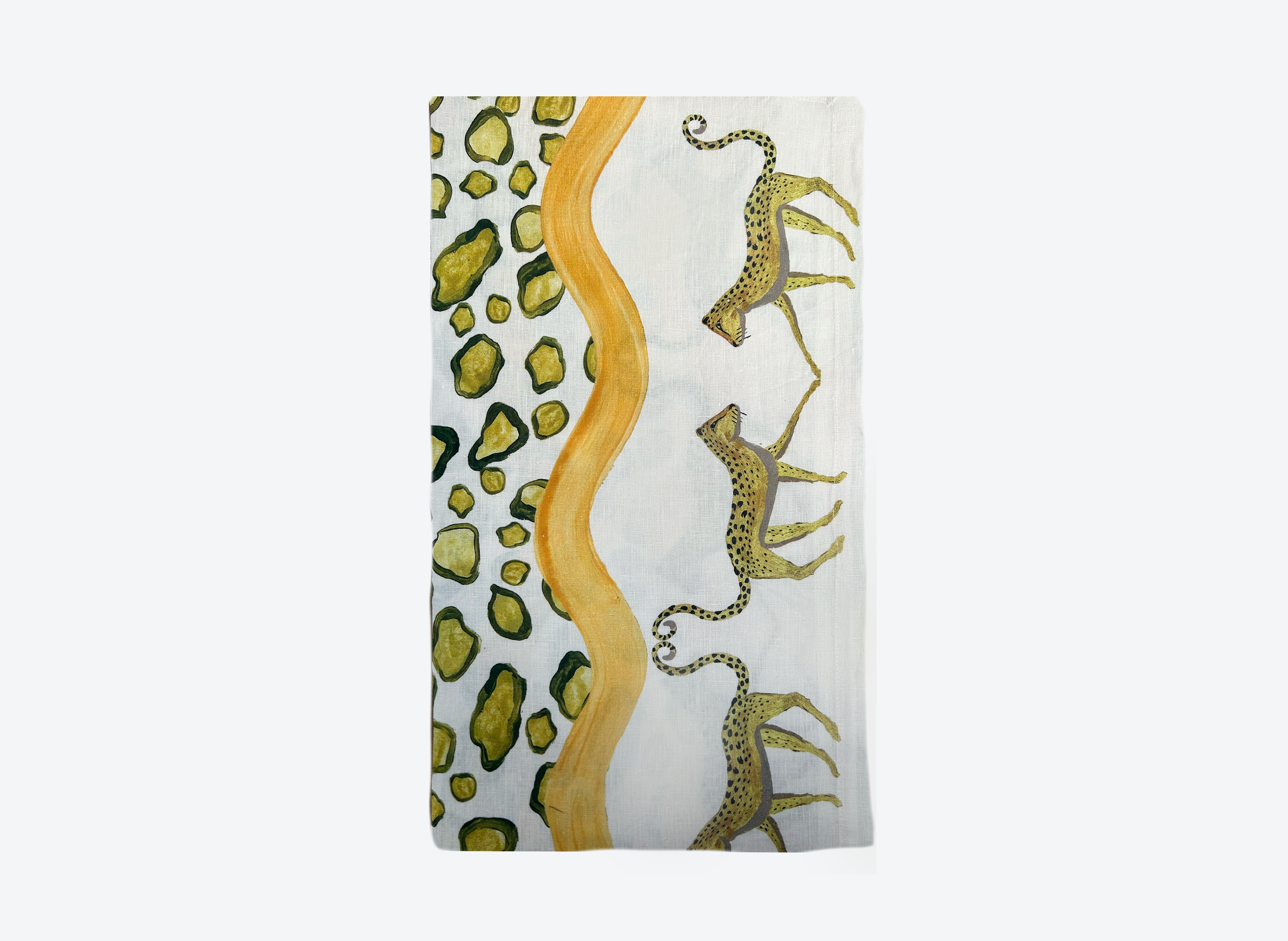 Green Leopard Print Table Linen