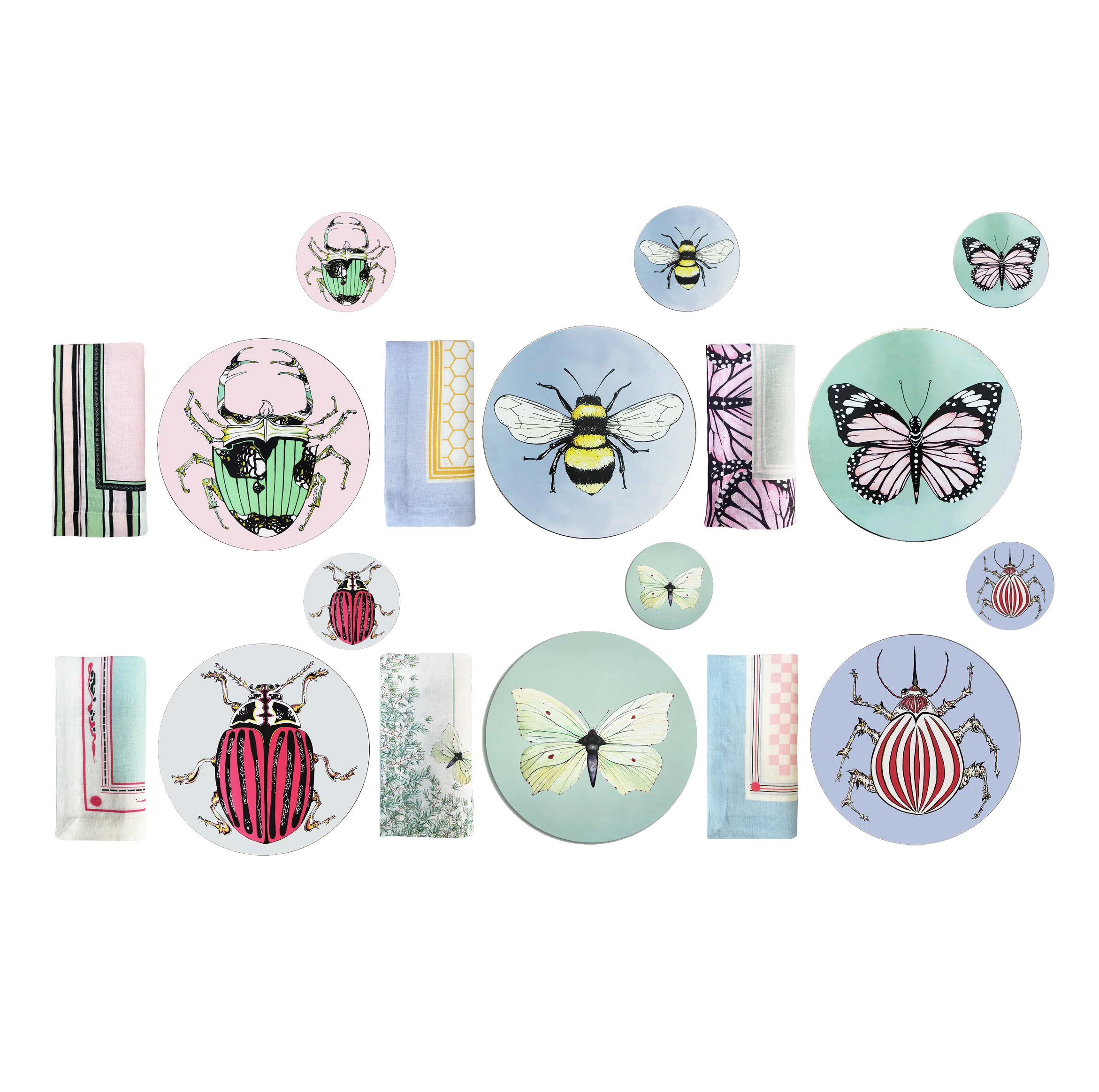 * Bells Beasties Bundle Mixed Set of Placemats, Coasters and Linens