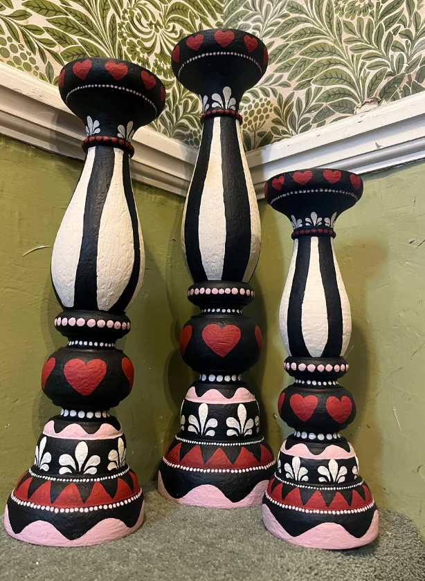 Hand painted Candle Holders