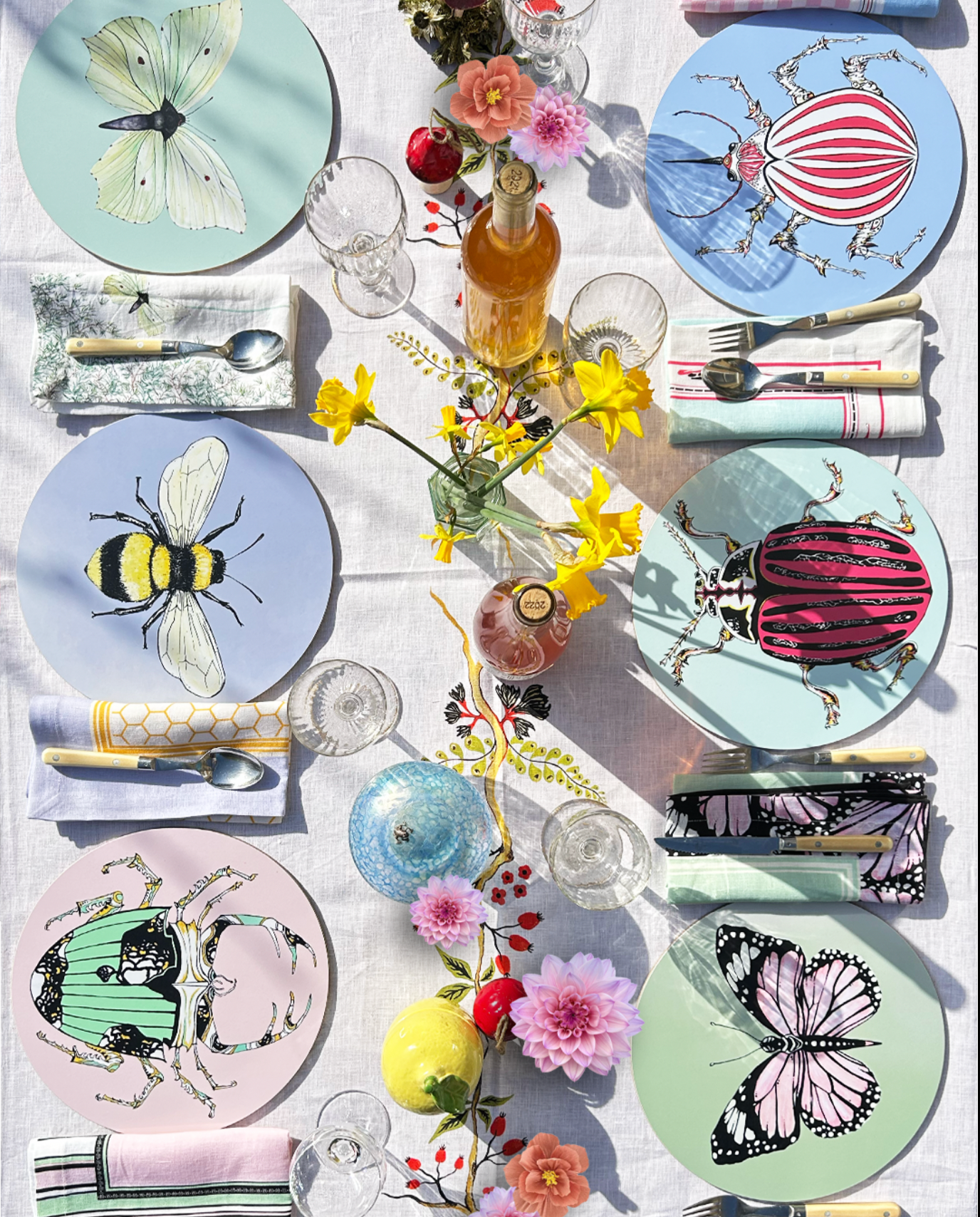 * Bells Beasties Bundle Mixed Set of Placemats, Coasters and Linens