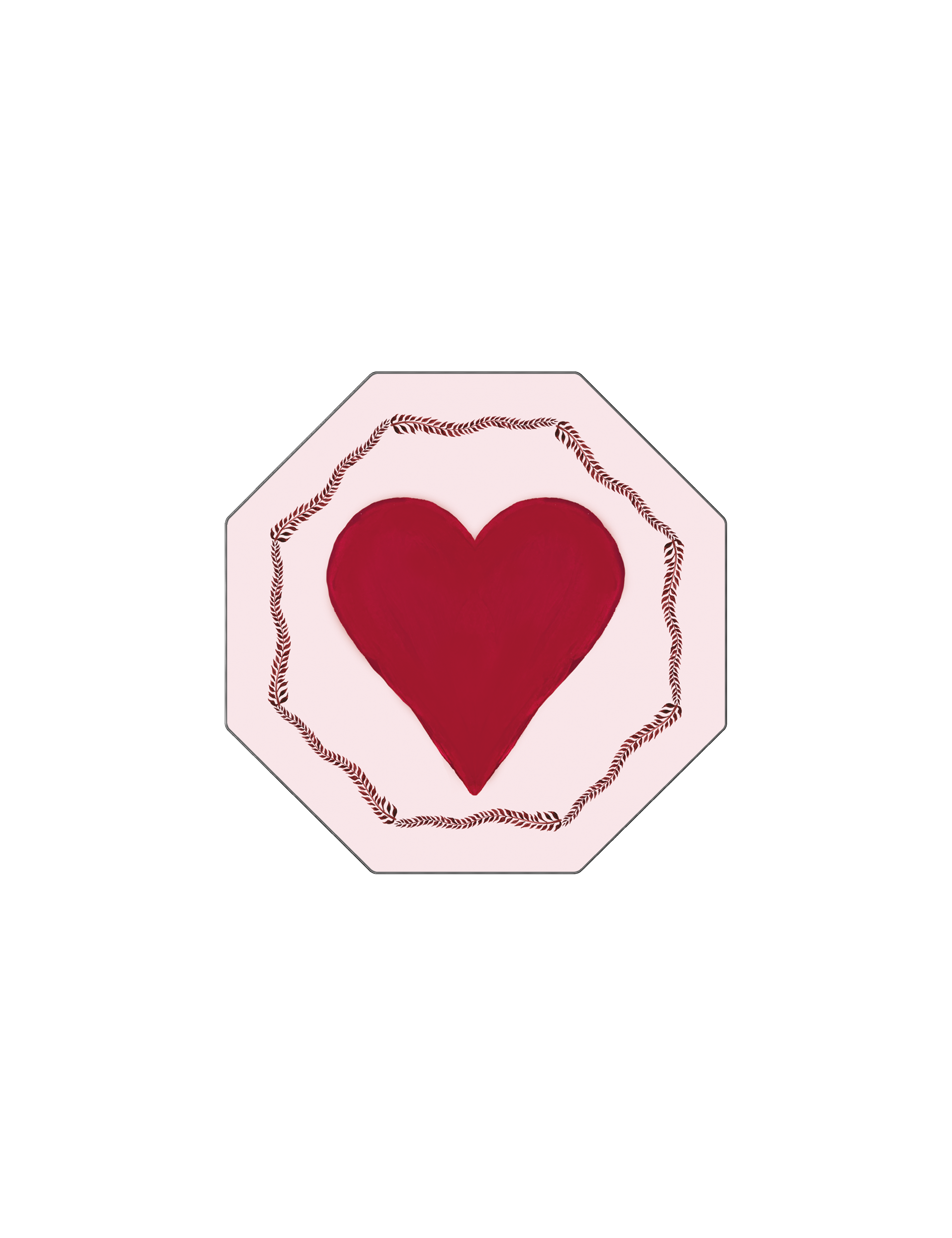 Red Love Heart Hexagon Coaster