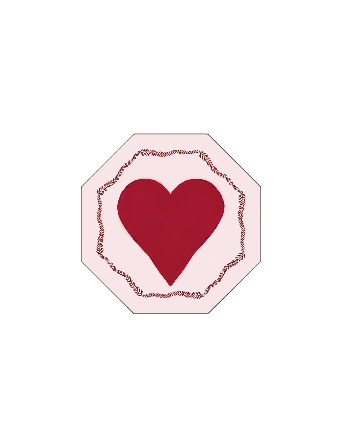 Red Love Heart Hexagon Coaster