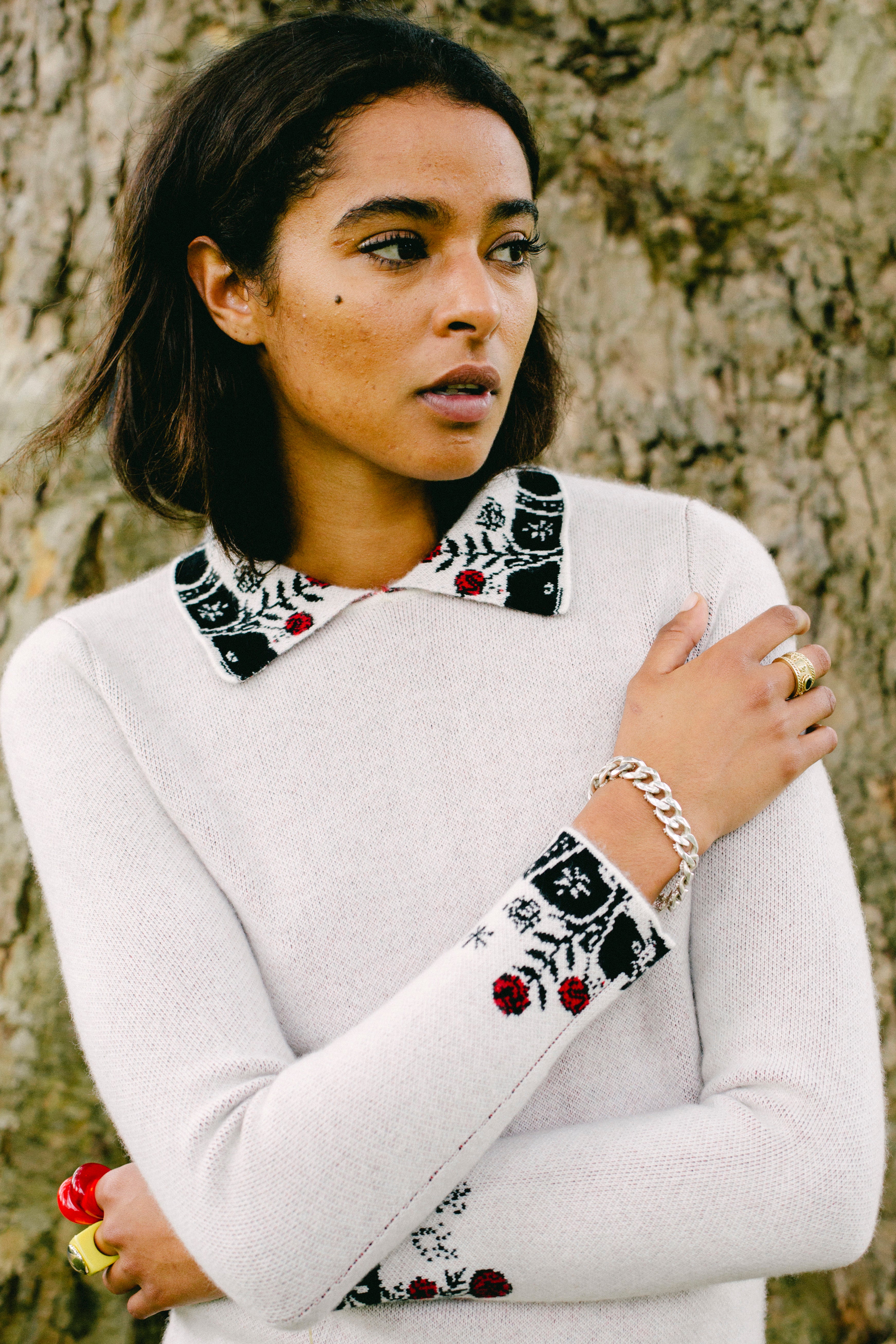 Rose Collar Cashmere Jumper