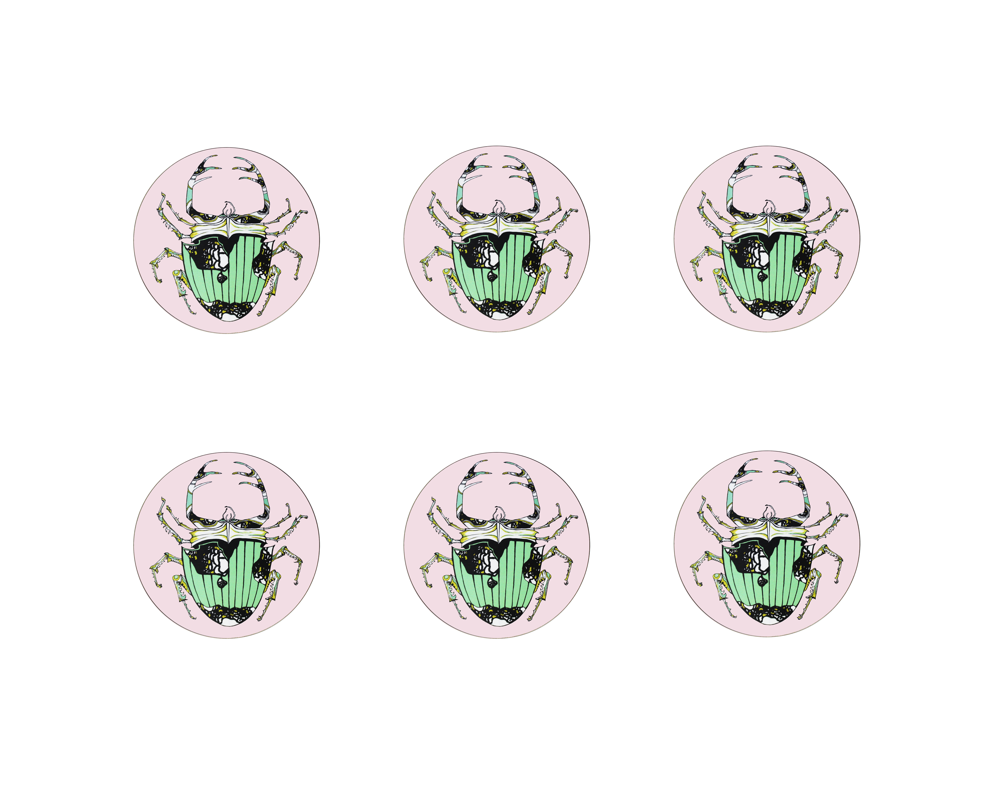 The Tiger Lily Set of 6 Coasters