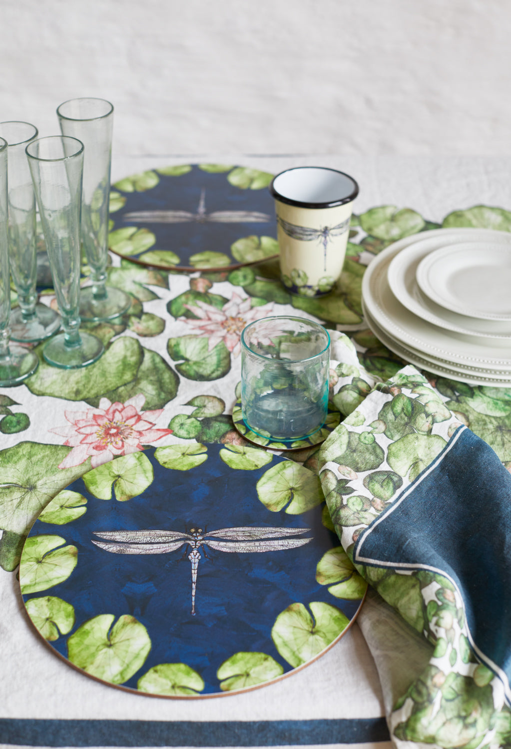 Dragon Fly and Water Lily Coaster