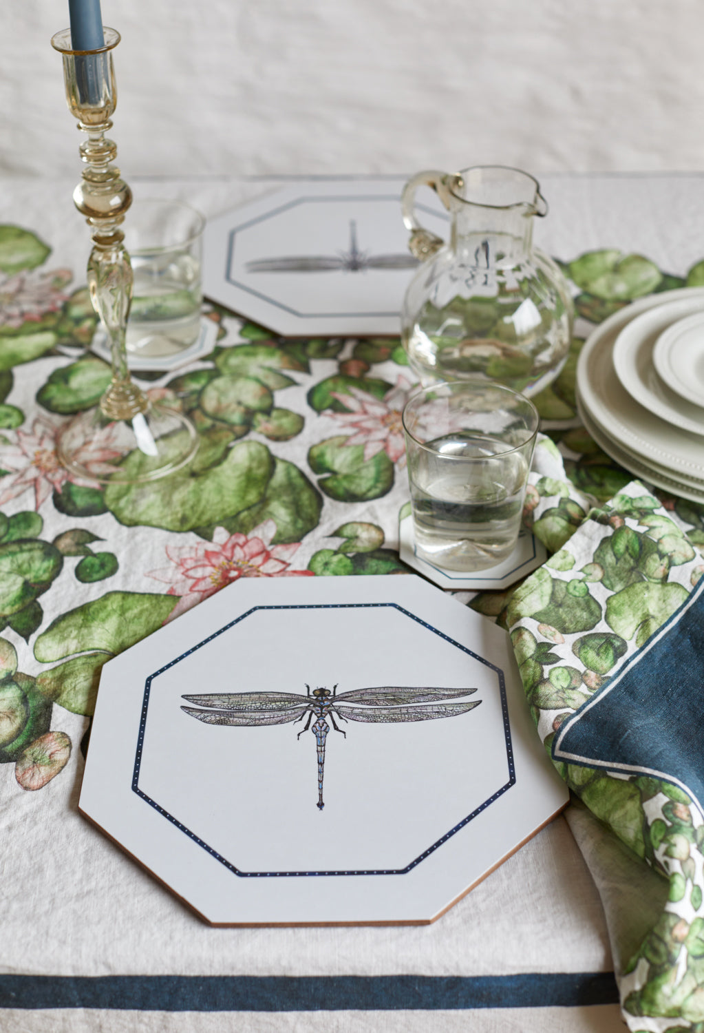 Set of 6 Dragon Fly Hexagon Coasters
