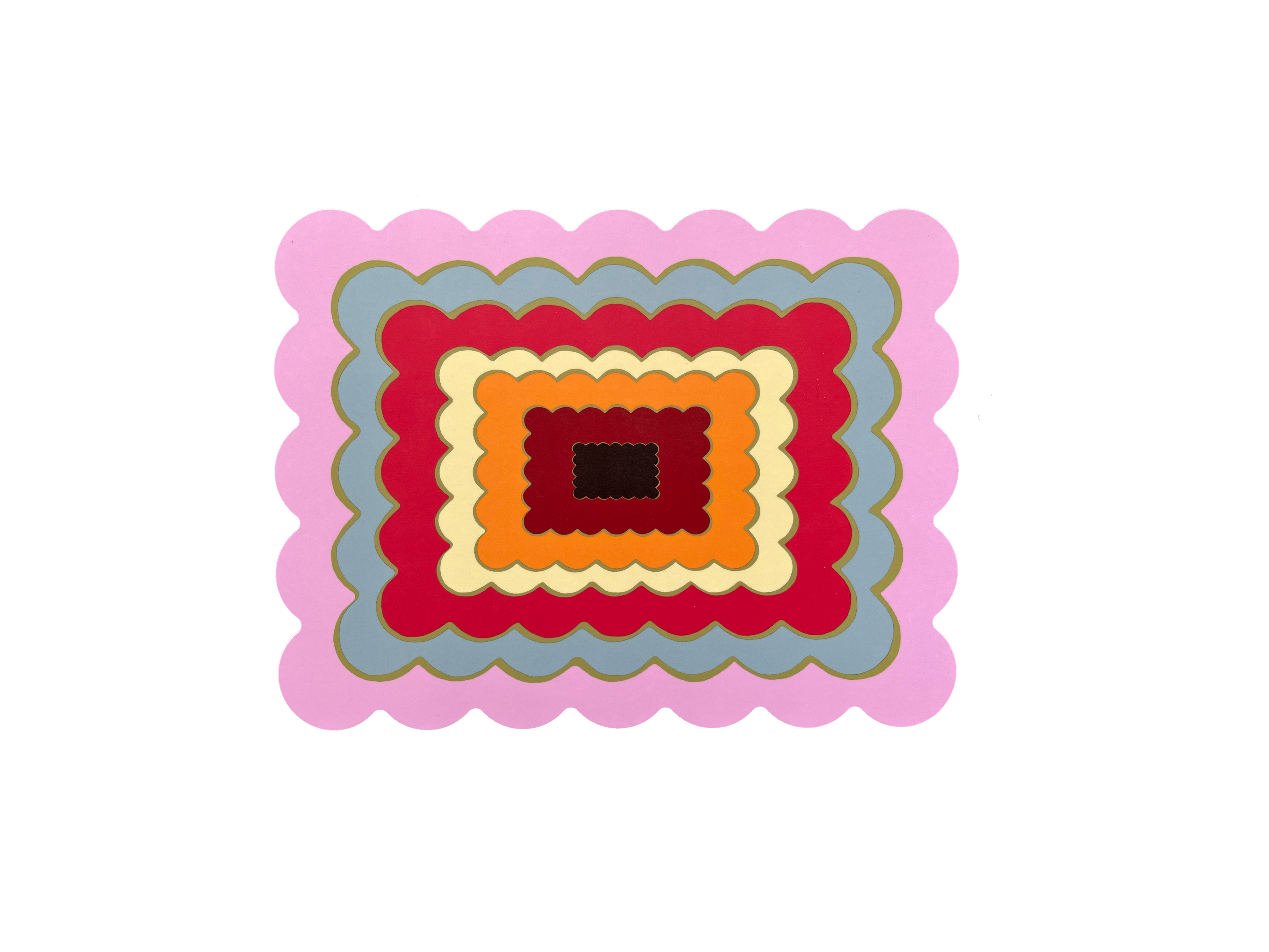 Pink Rainbow Scallop Edge Placemat