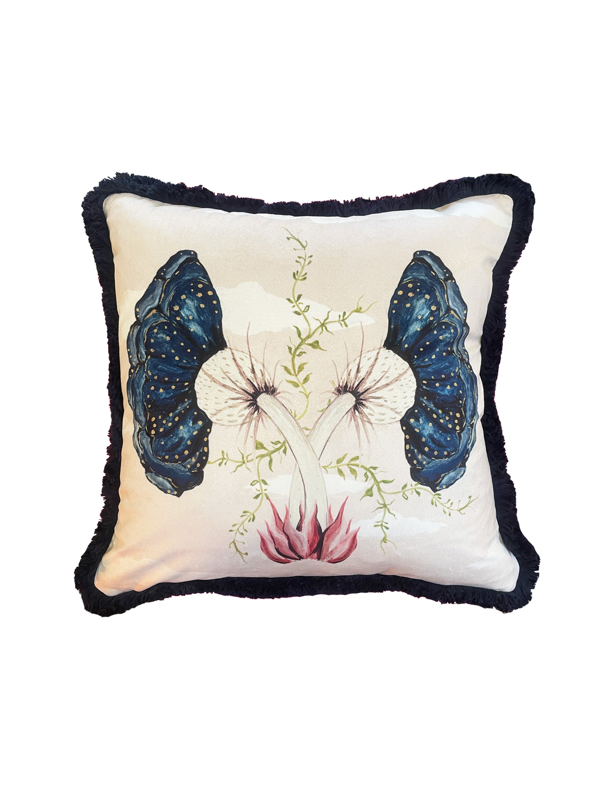 Bosch Strawberry Flower Velvet Cushion