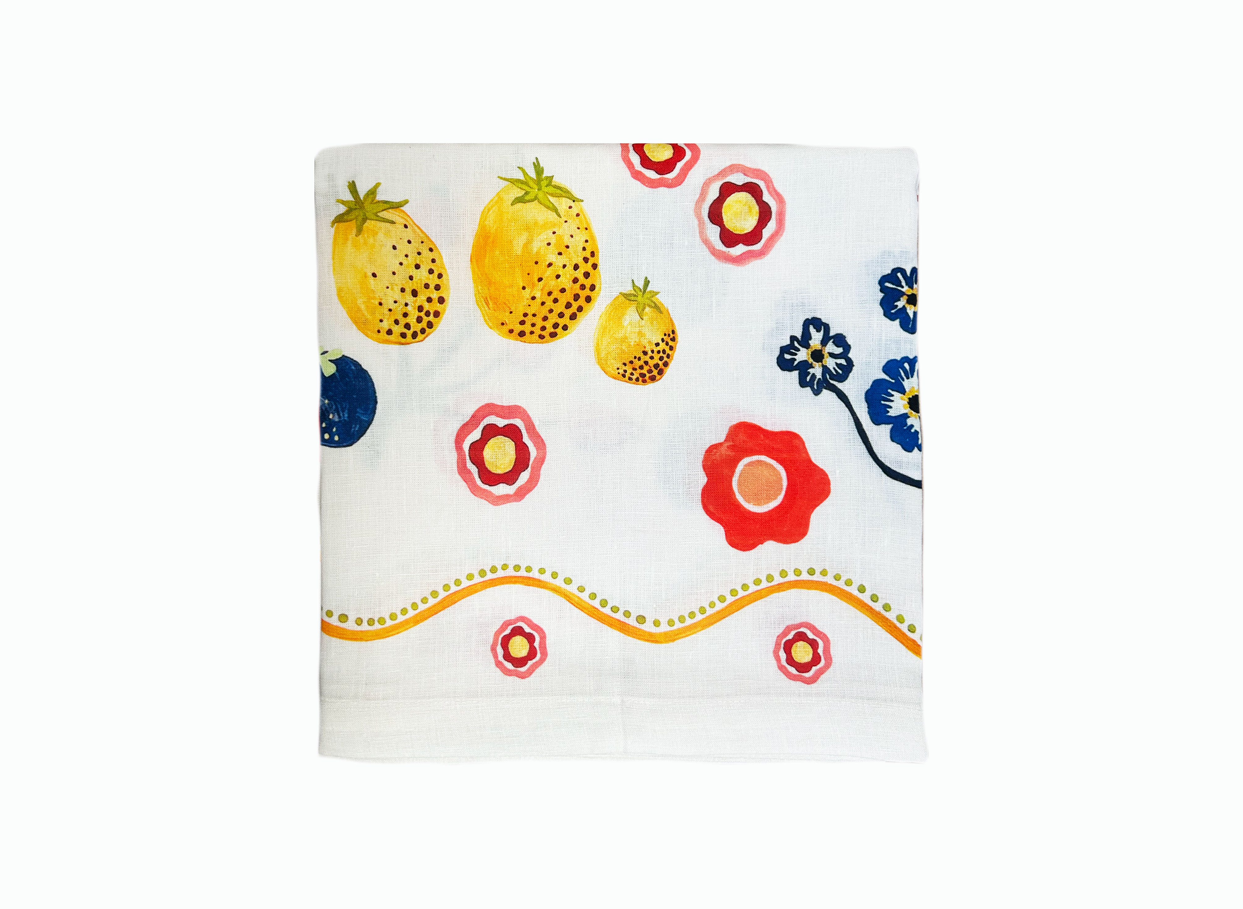 Scalloped Edge Fruits and Flora Table linen