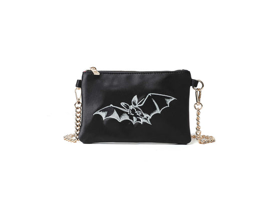 Embroidered Bog Witch Bat Bag