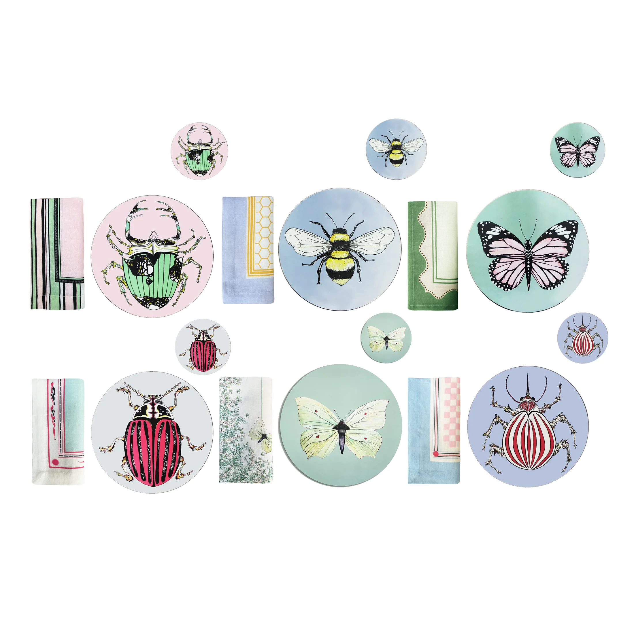 * Bells Beasties Bundle Mixed Set of Placemats, Coasters and Linens