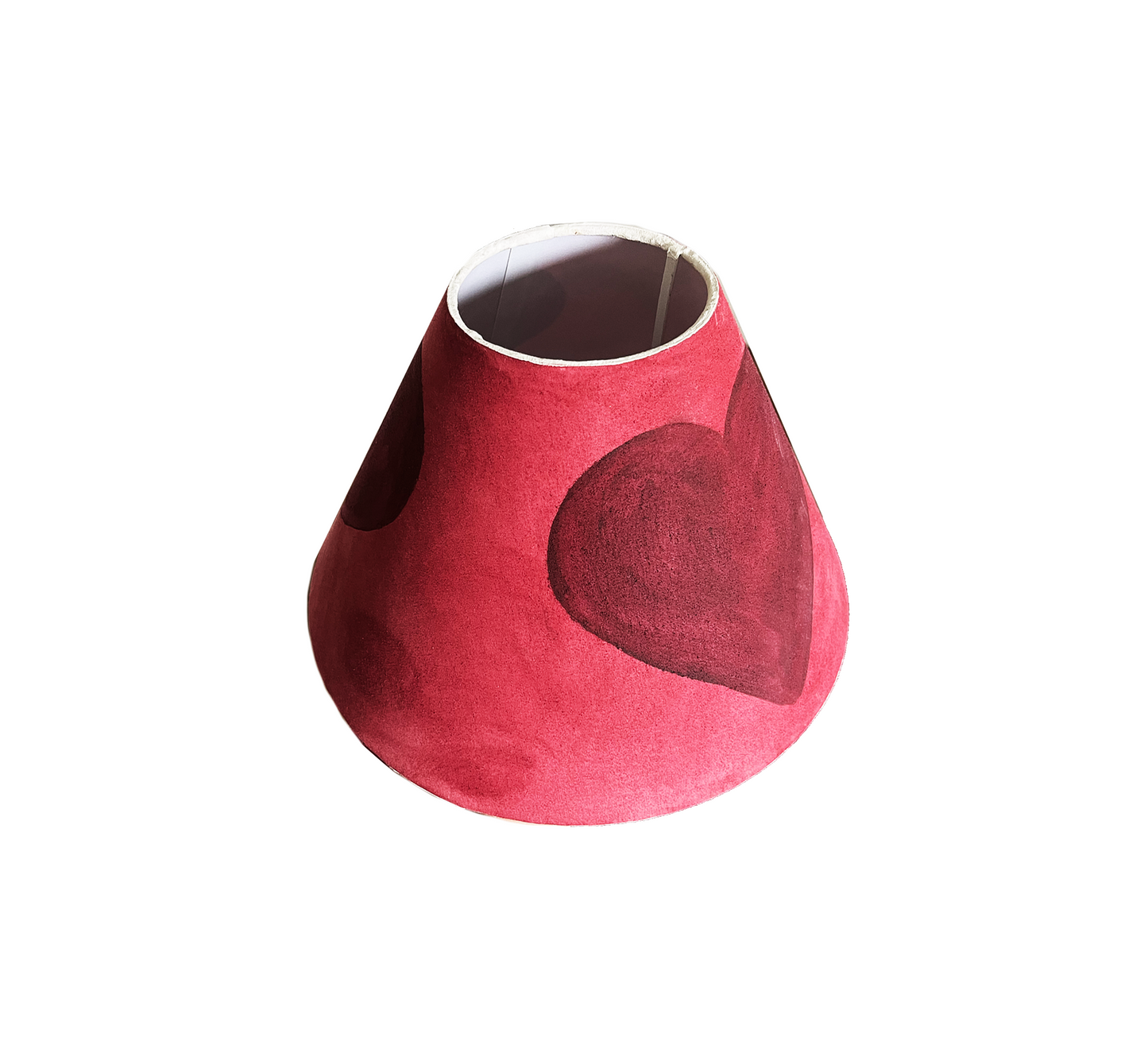 A Red Love Heart Hand Painted Lampshade