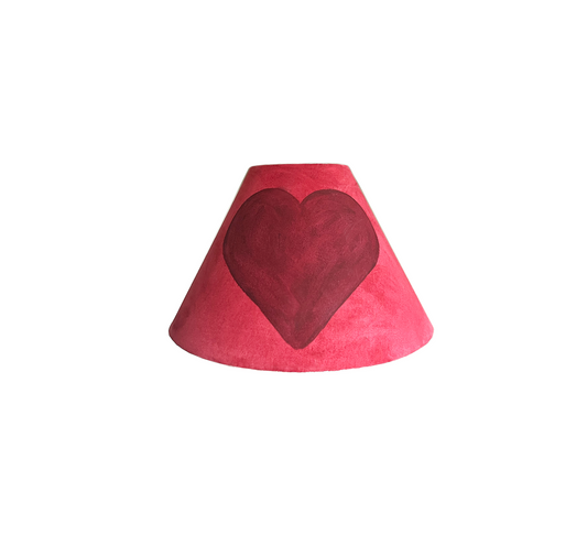 A Red Love Heart Hand Painted Lampshade