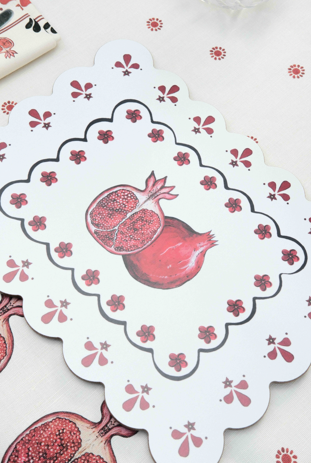 *Pomegranate Scalloped Placemat For Penny Morrison