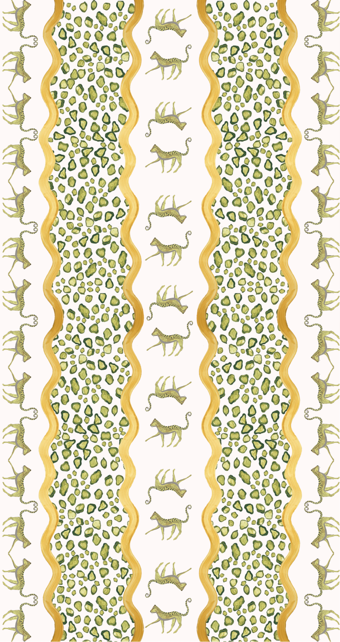 Green Leopard Print Table Linen