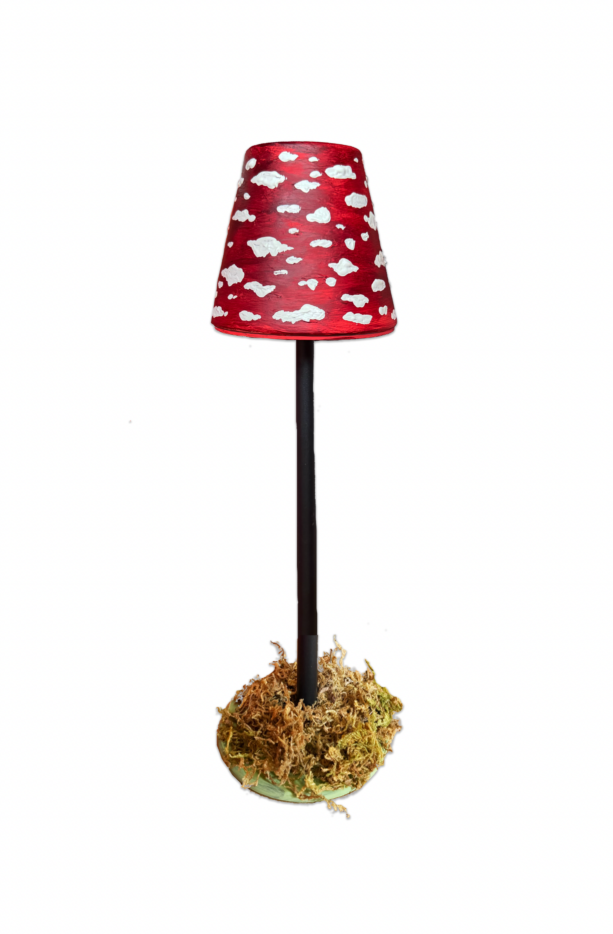 * Mushroom Table LED Lamp On a Moss Bed