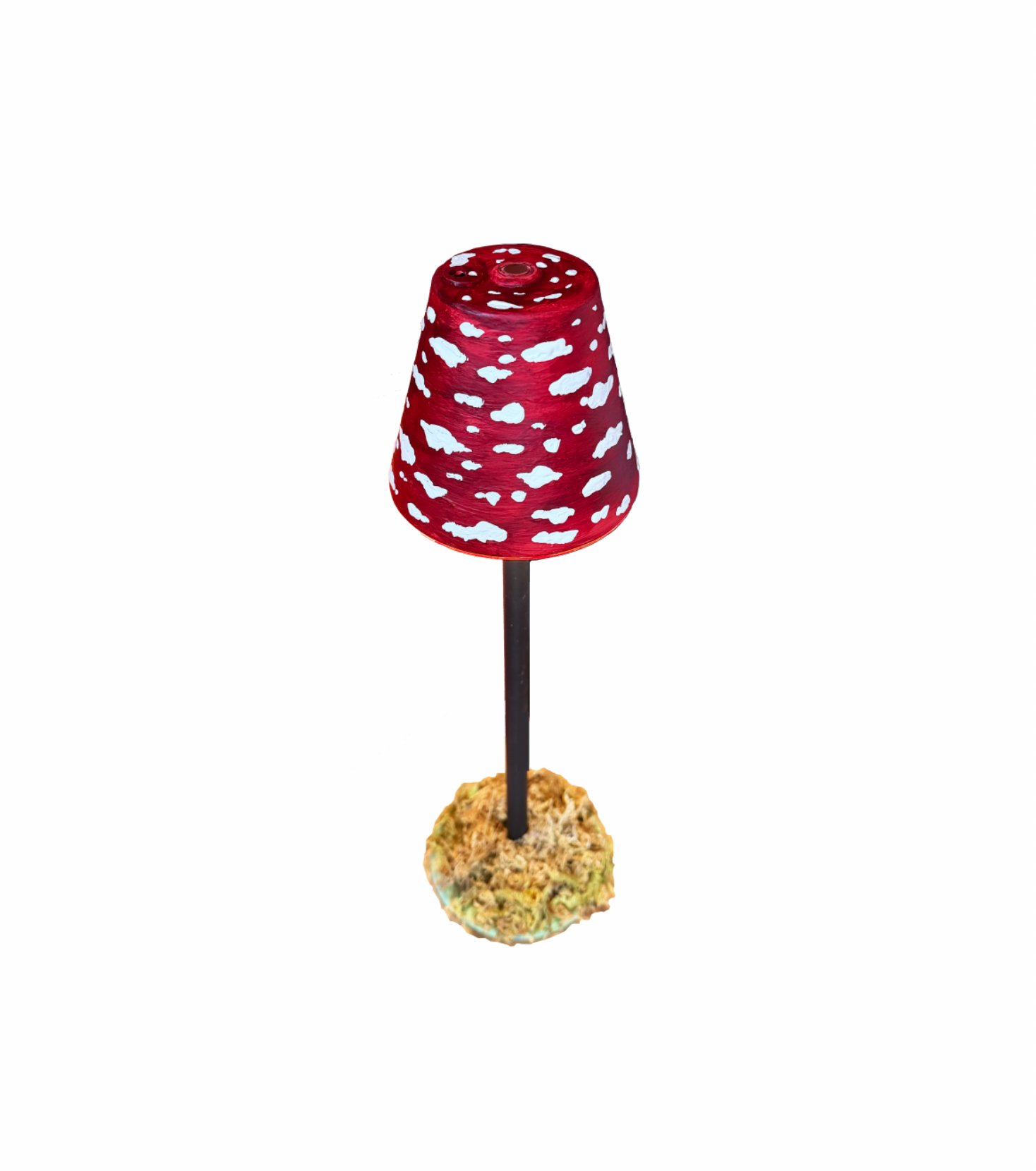* Mushroom Table LED Lamp On a Moss Bed