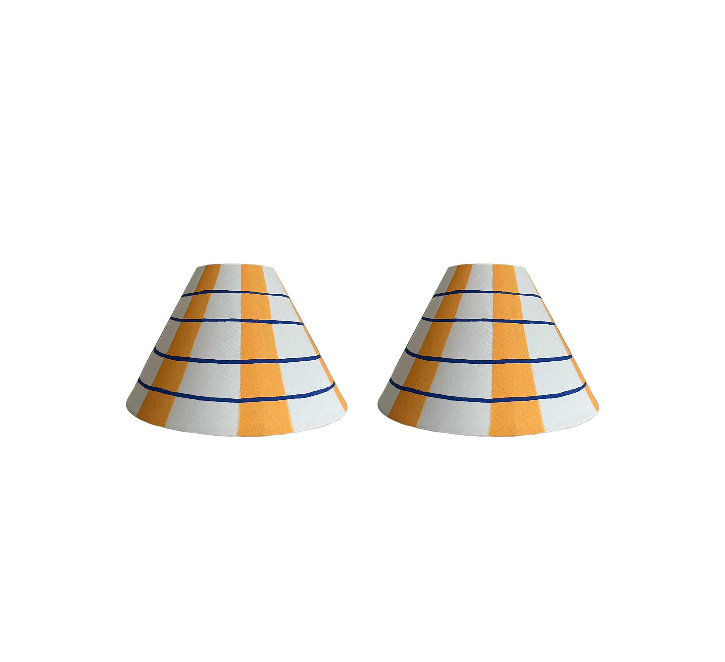 2 Checkered Hand Painted Lampshades