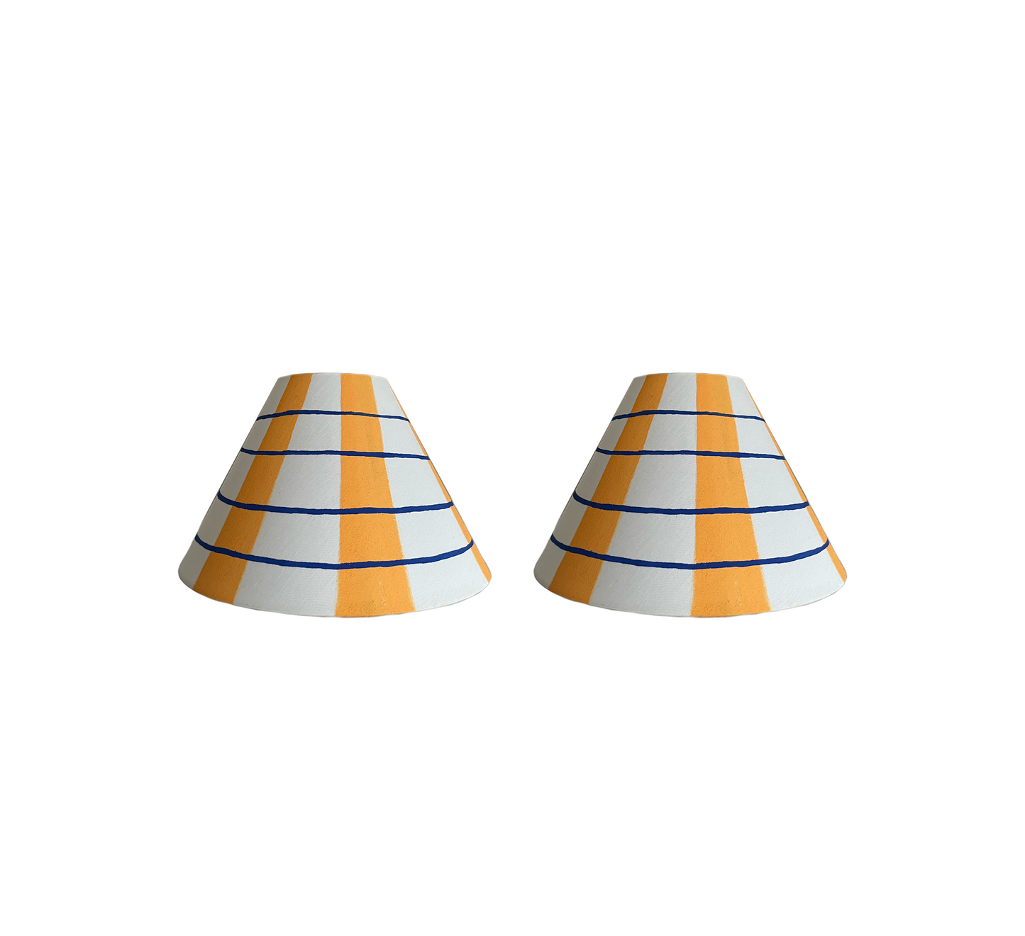 * 2 Checkered Hand Painted Lampshades