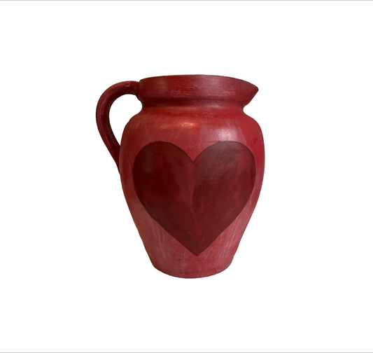 *Hand Painted Love Heart Ceramic Jug