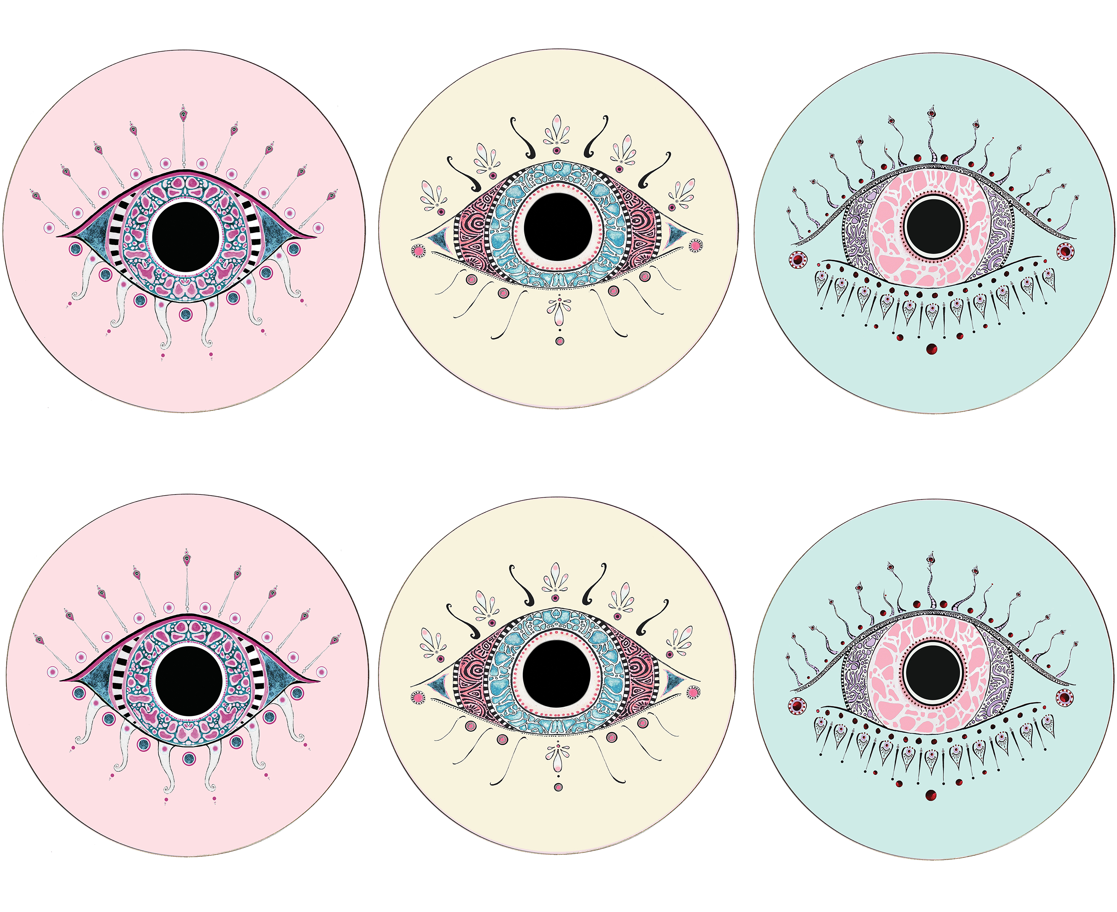 Set of 6 Evil Eye Placemats