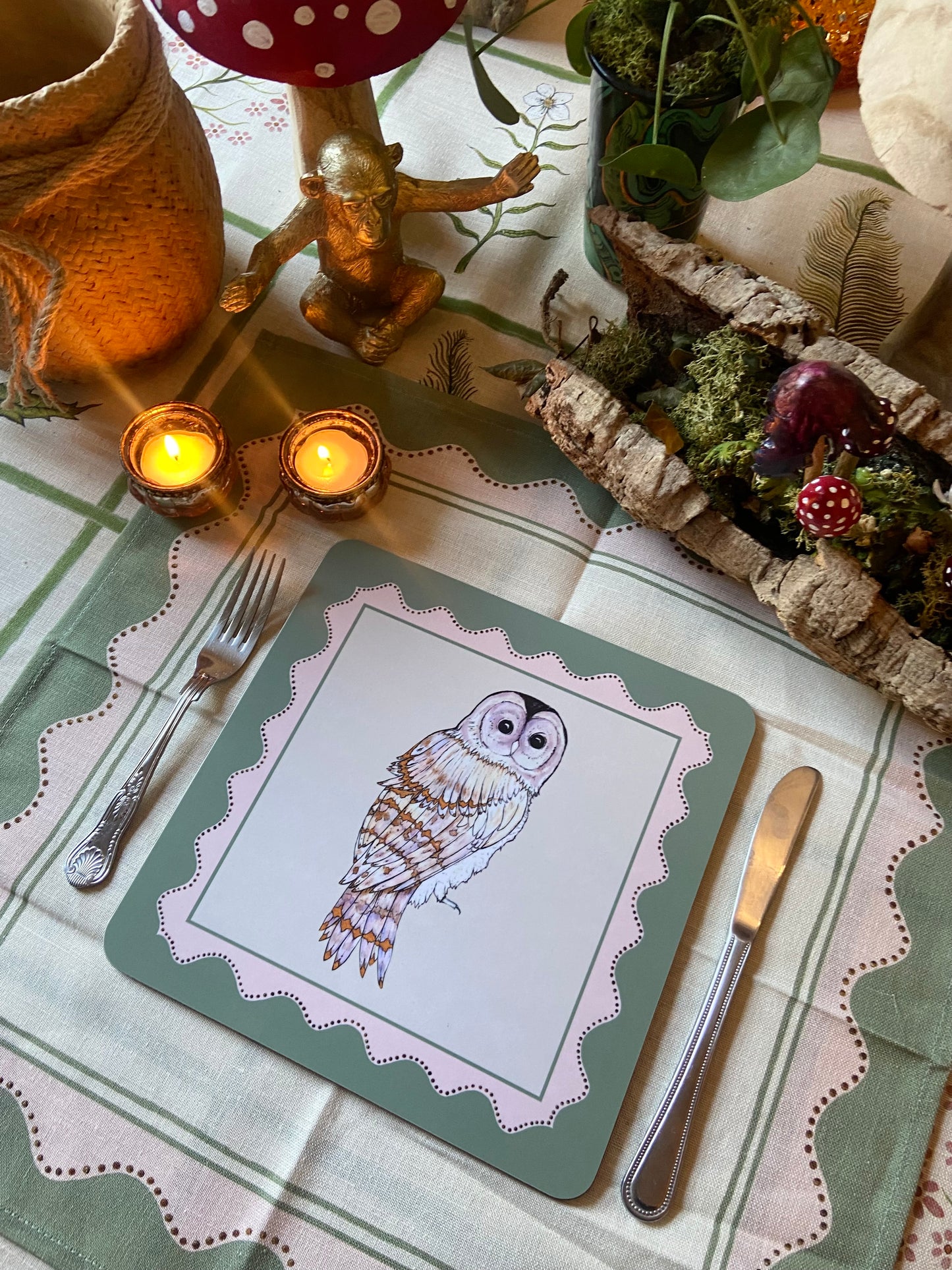 Barn Owl Set of 6 Placemats