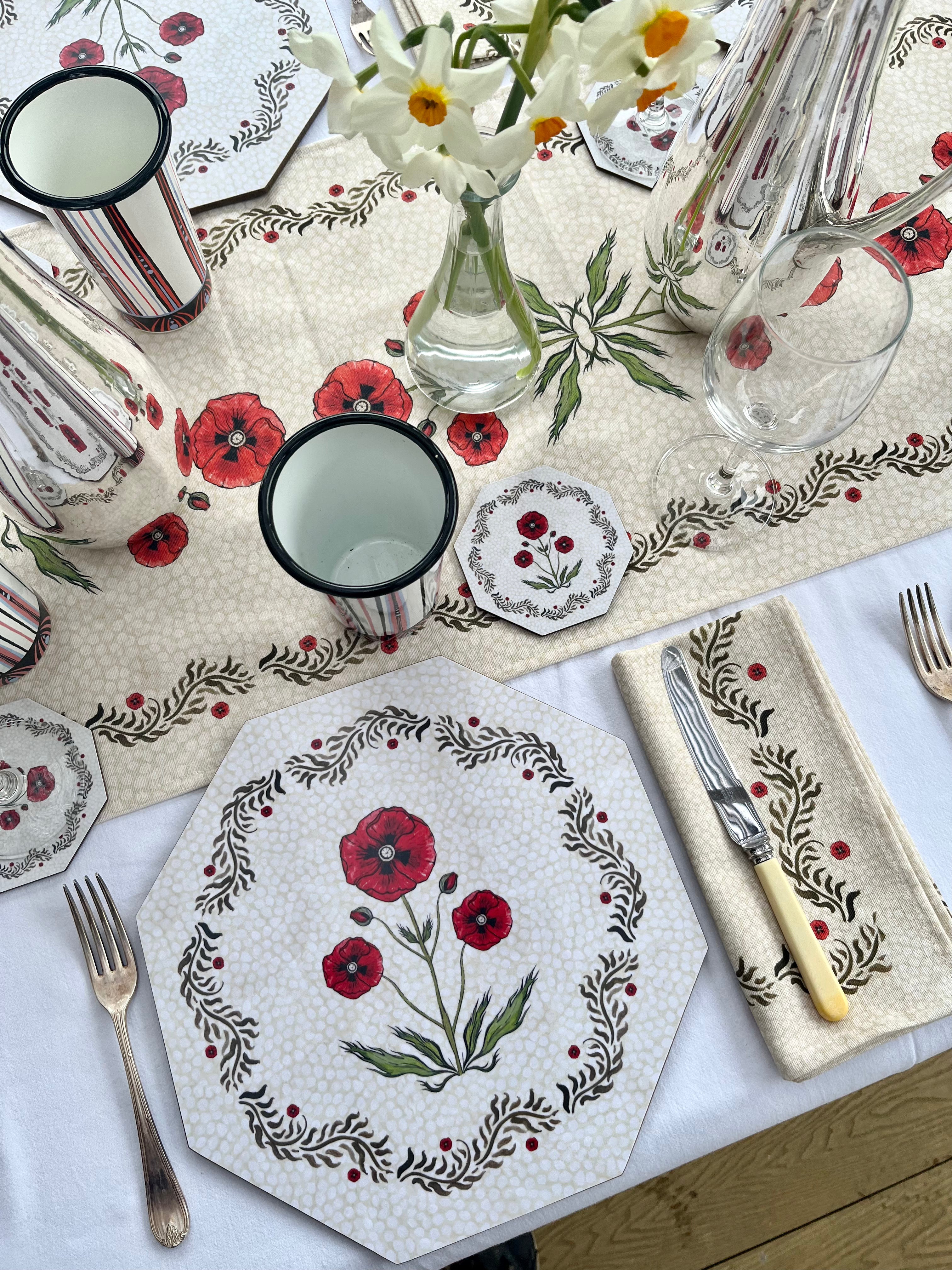 Poppy field Hexagon Placemat