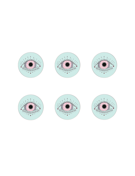 Rosie Evil Eye Coasters Set of 6