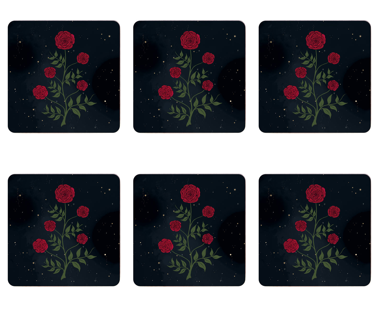 Set of 6 Evening Rose Placemats
