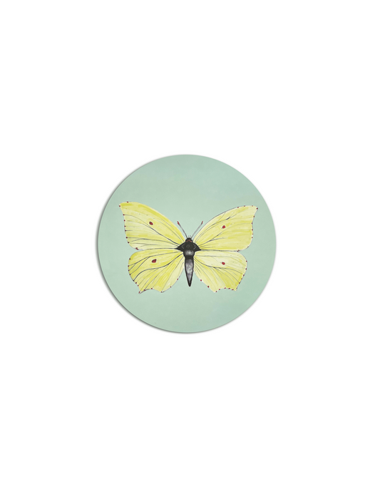 Yellow Brimstone Butterfly Coaster