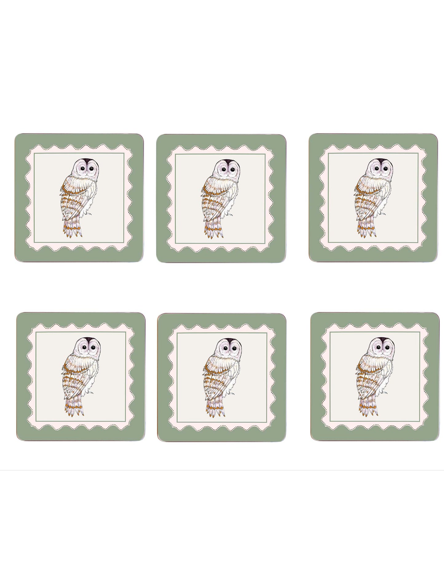 Barn Owl Set of 6 Placemats