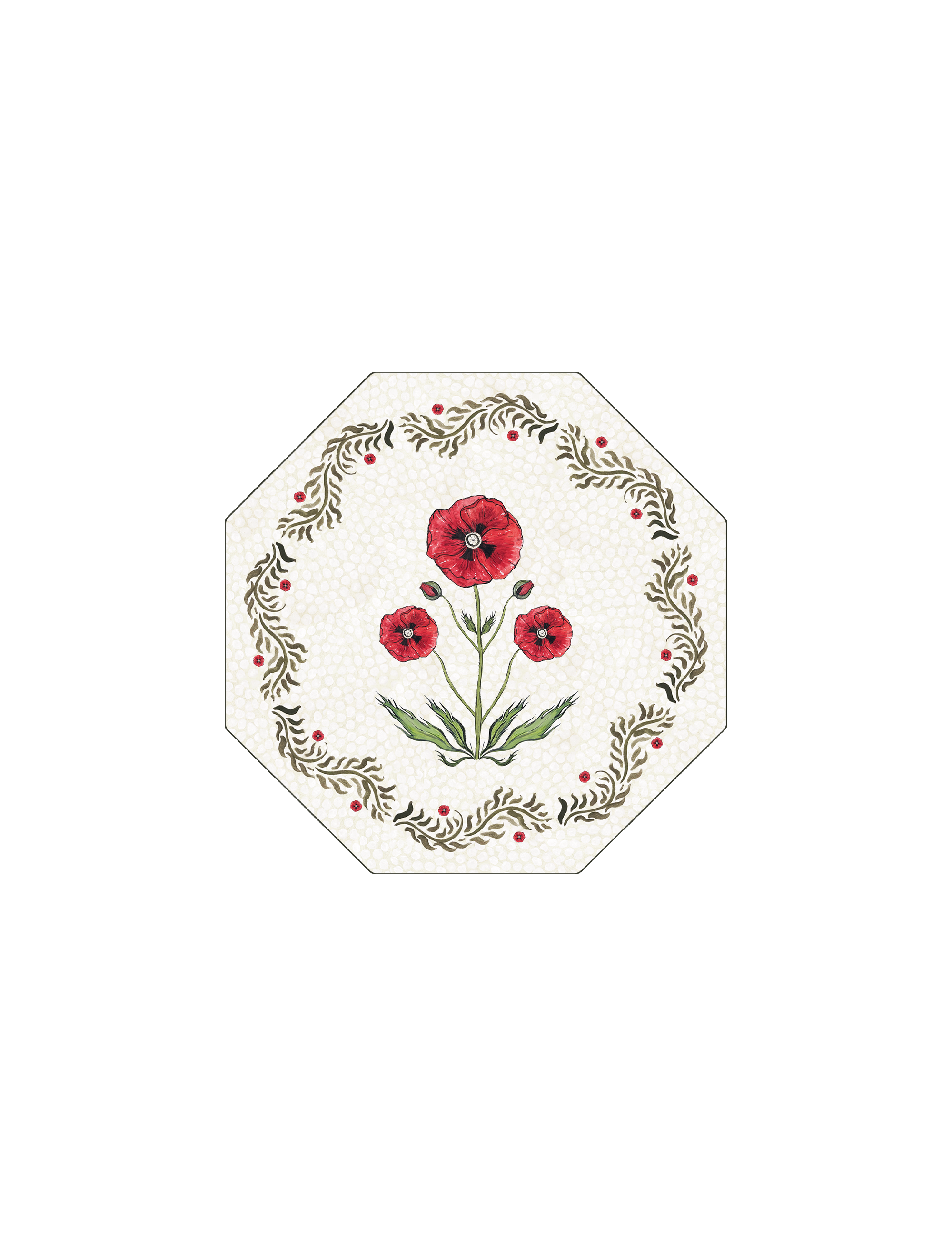 Poppy field Hexagon Coaster