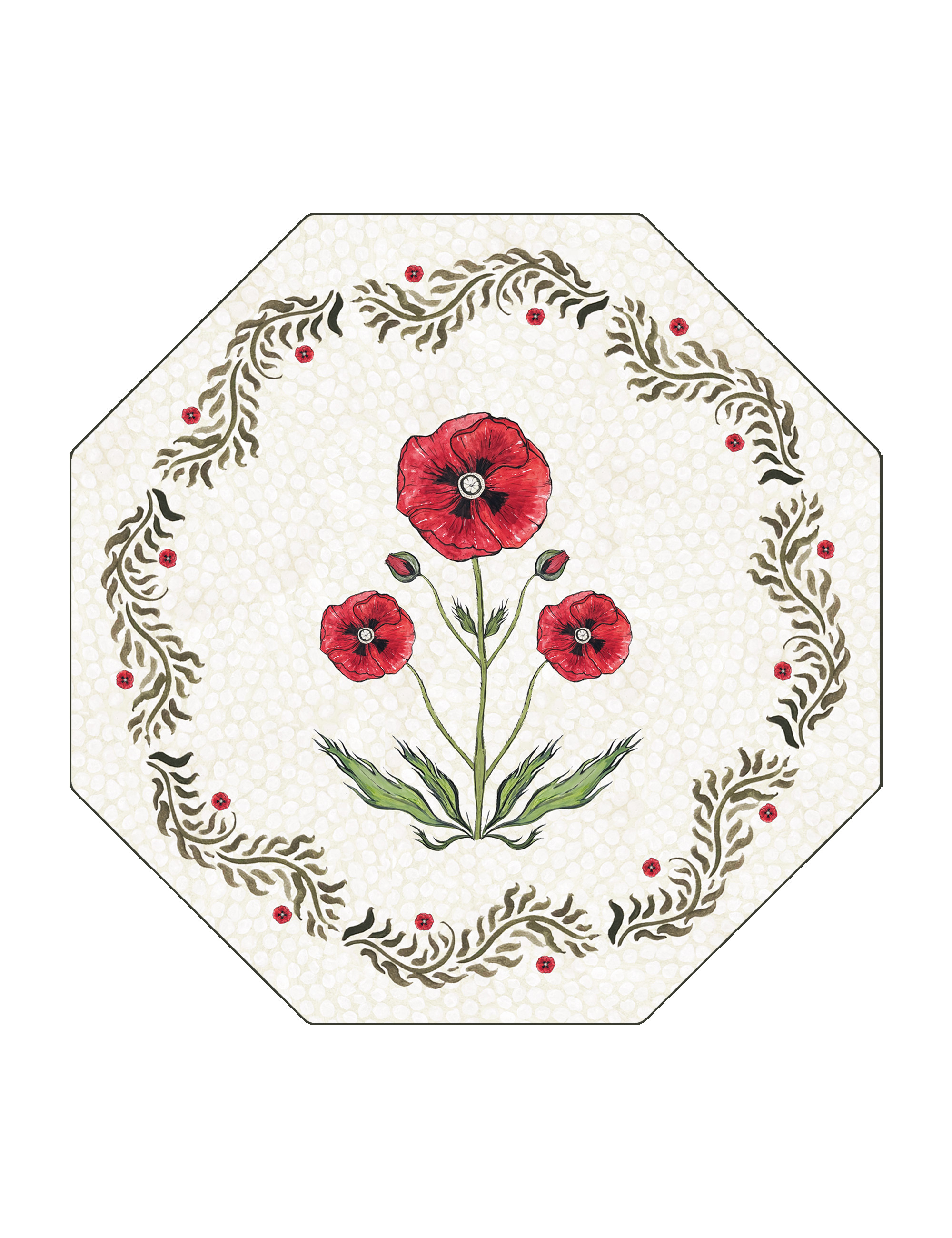 Poppy field Hexagon Placemat