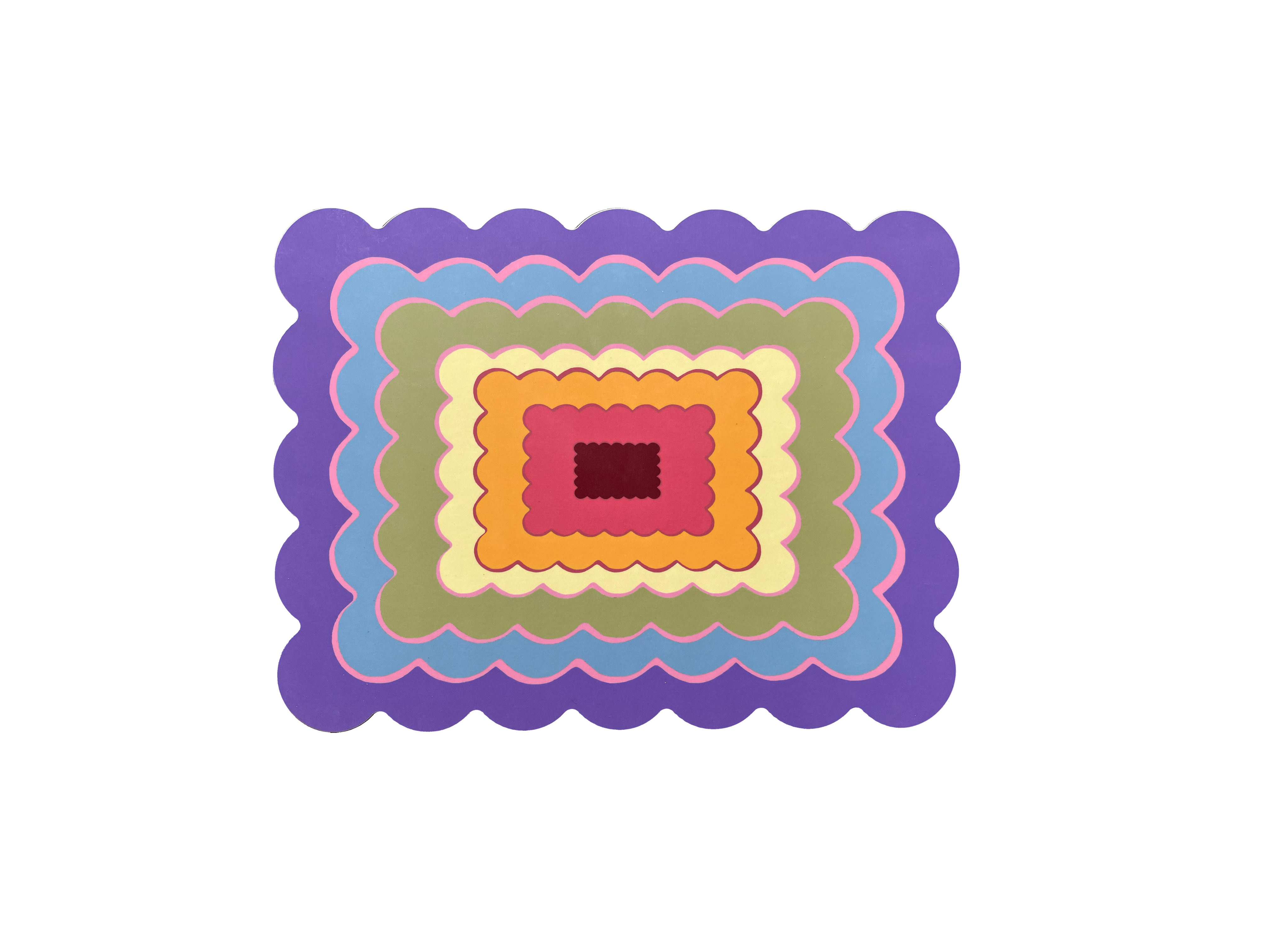 Purple Rainbow Scallop Edge Placemat